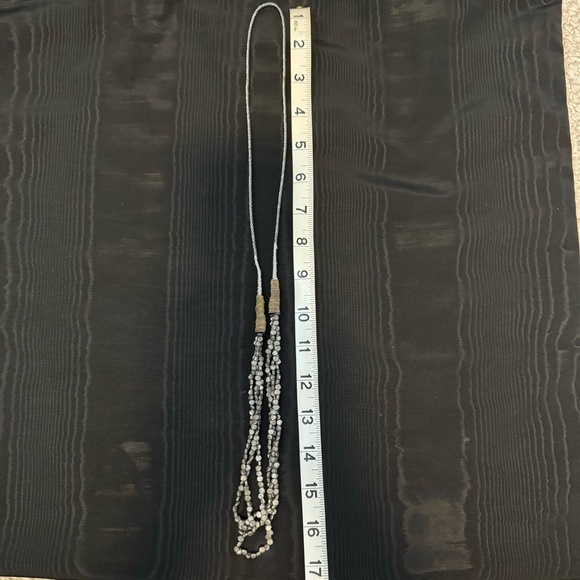 Indian Silver Tone Triple Strand Beaded Necklace - Picture 7 of 7